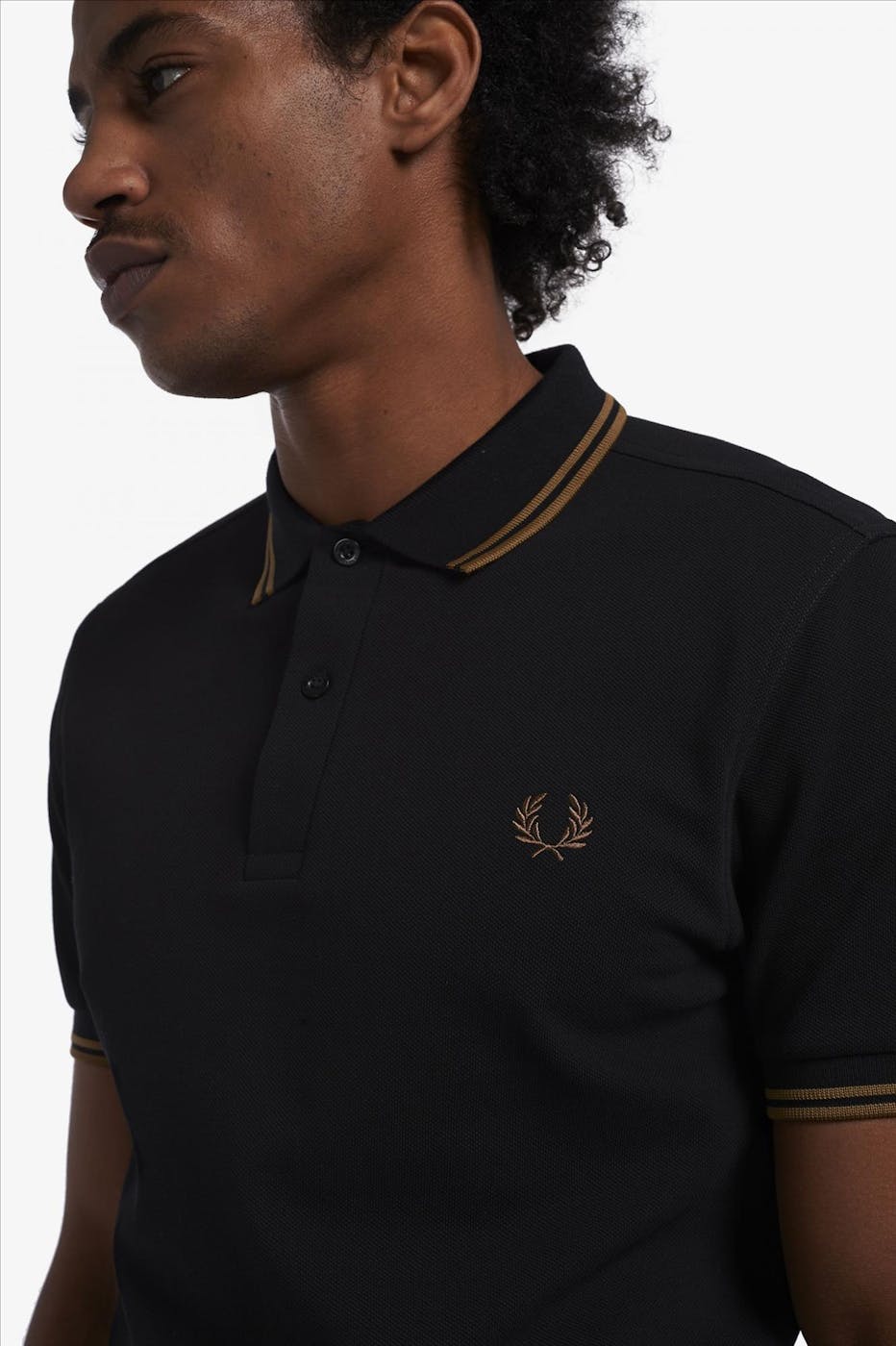 Fred Perry - Zwarte Twin Tipped polo