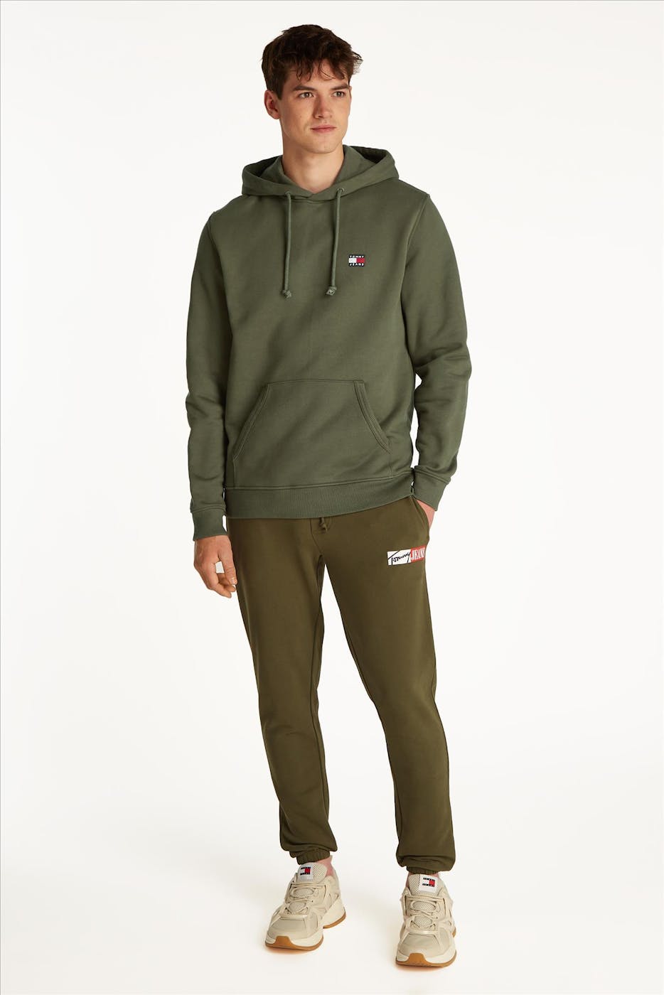 Tommy Jeans - Kaki Badge hoodie