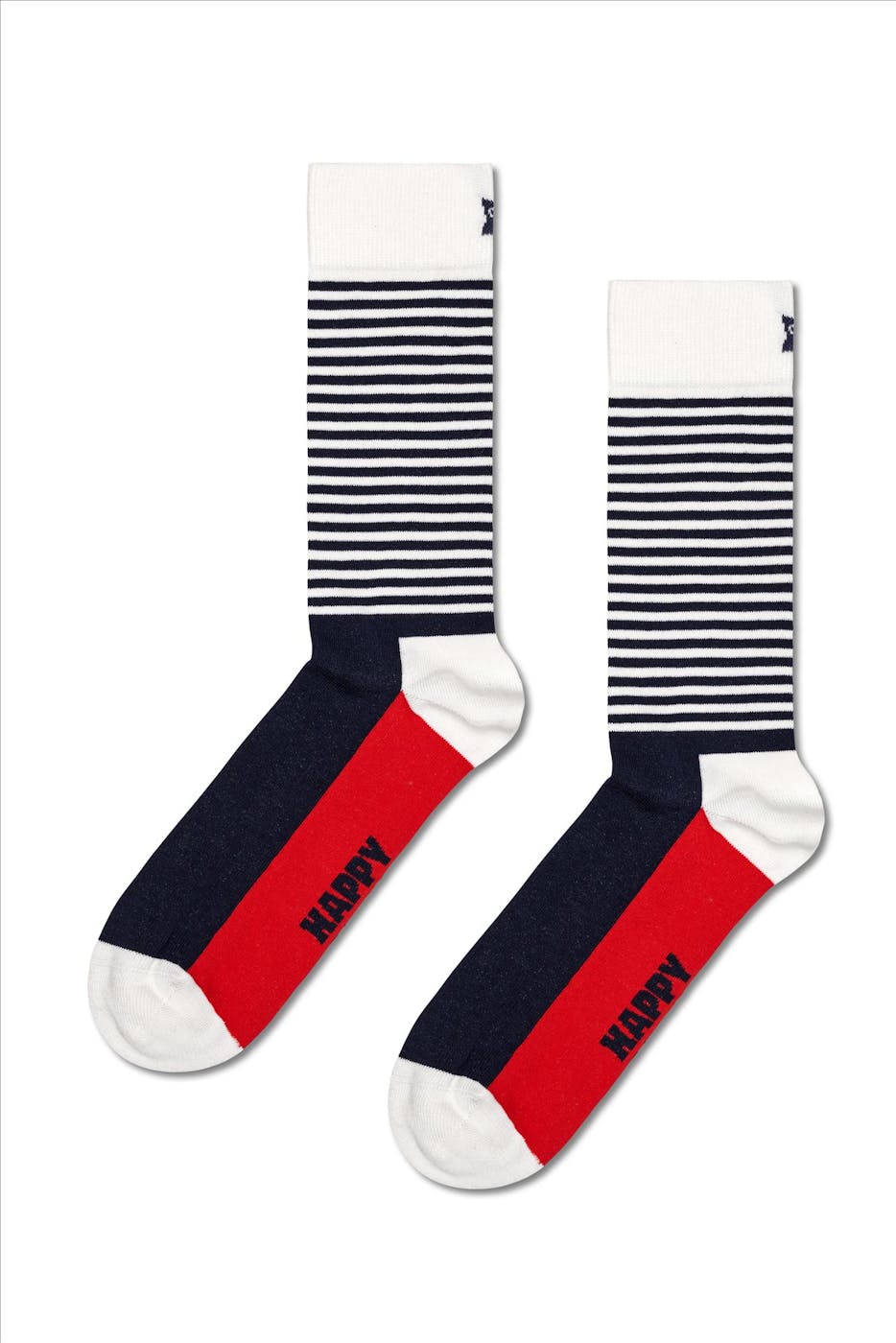 Happy Socks - Ecru-blauw-rode Classic Navy Socks Gift Set 4-Pack, maat: 41-46