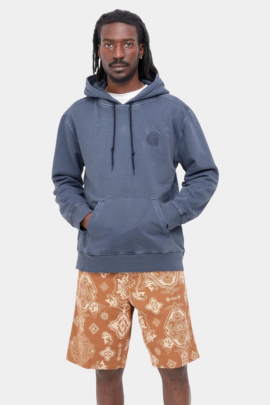 Carhartt WIP - Blauwe Hooded Verse Patch sweater