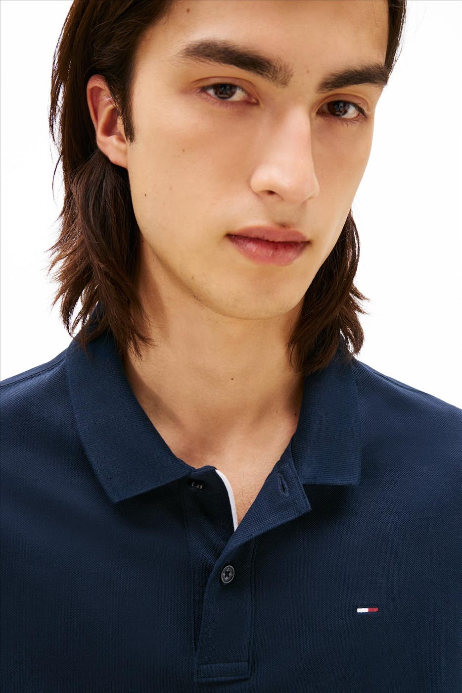 Tommy Jeans - Donkerblauwe Slim Placket polo