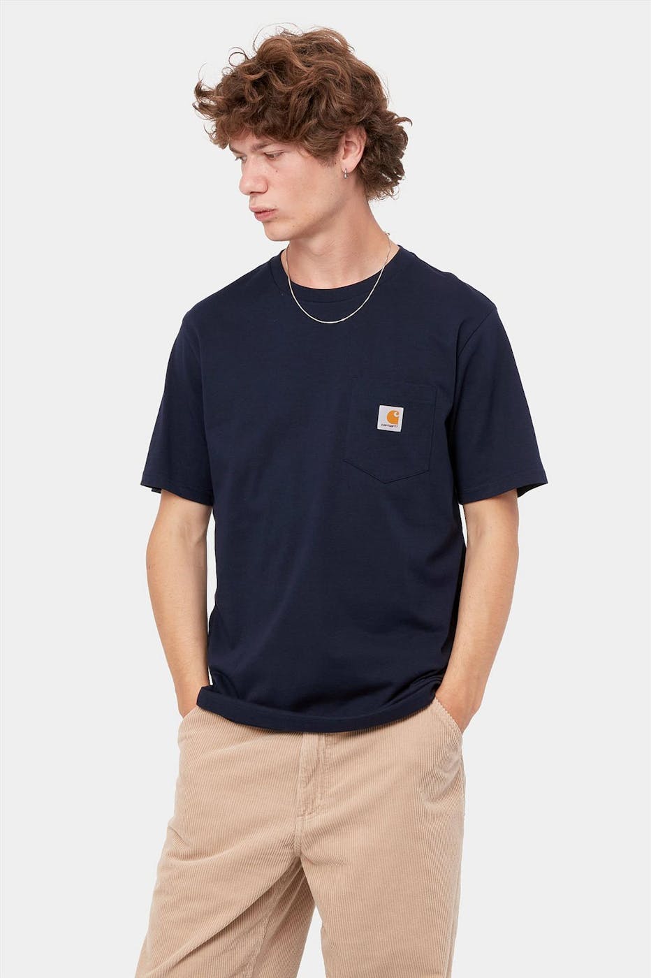 Carhartt WIP - Donkerblauwe Pocket T-shirt