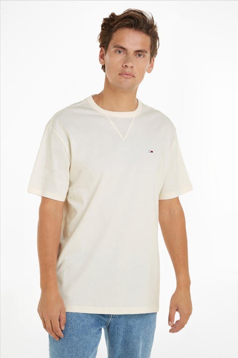 Tommy Jeans - Witte Rib Detail T-shirt