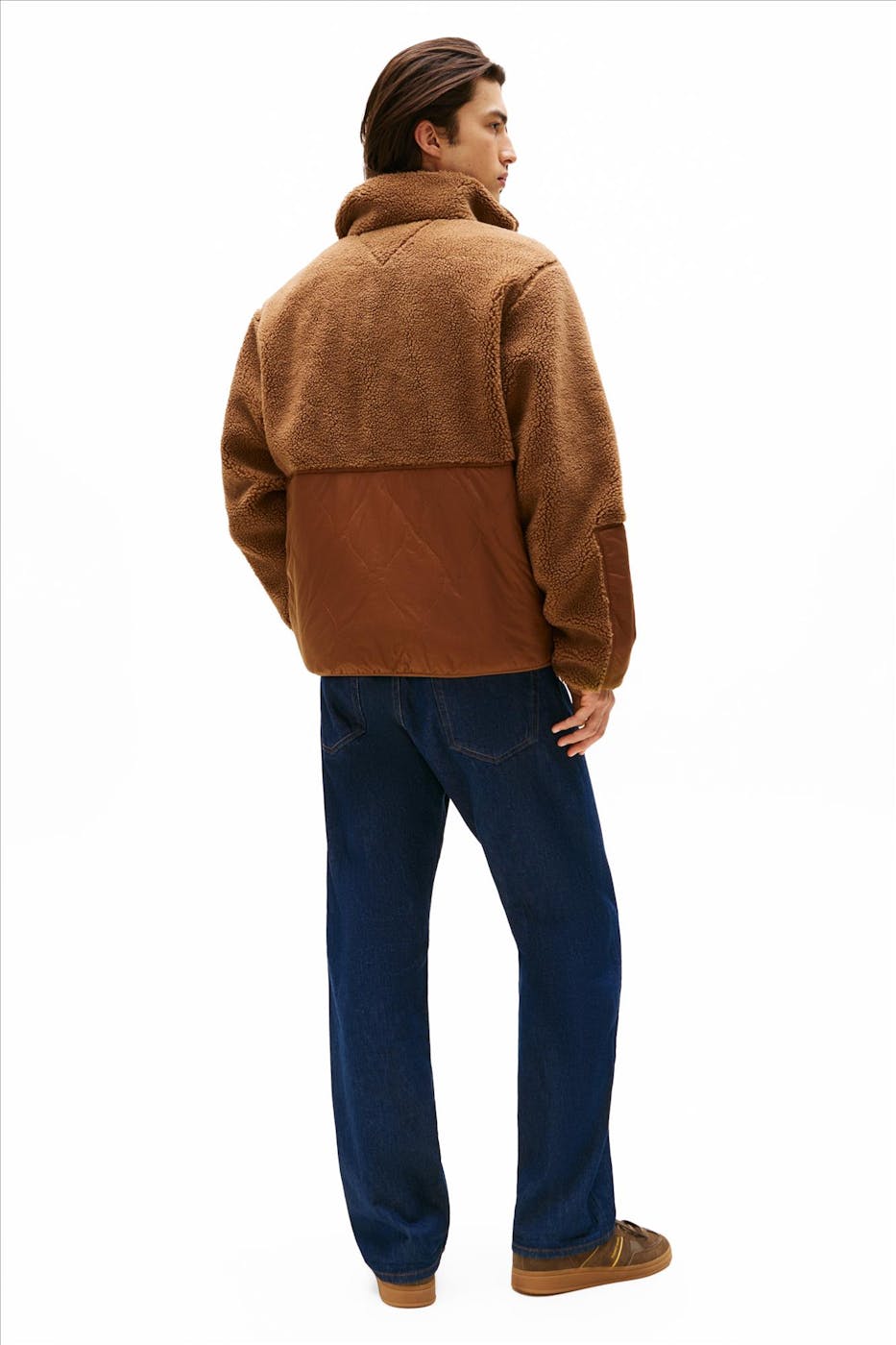 Tommy Jeans - Roestbruine Relaxed Teddy jas