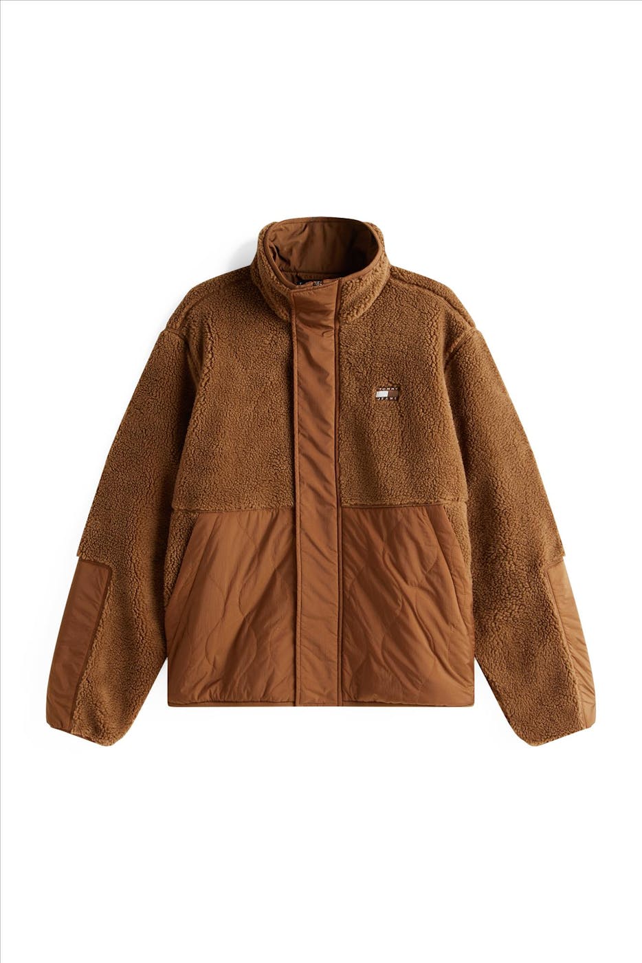 Tommy Jeans - Roestbruine Relaxed Teddy jas