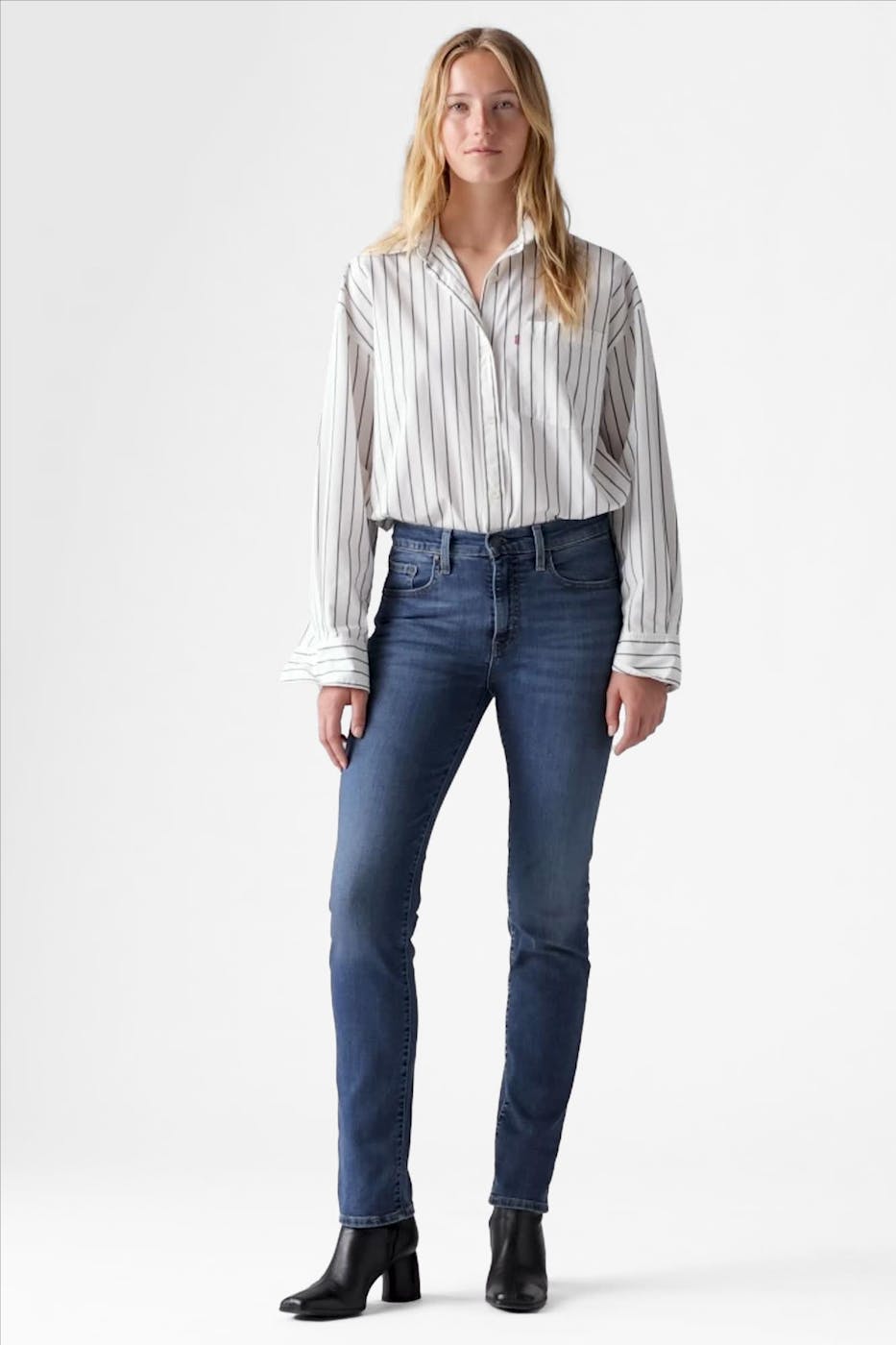 Levi's - Donkerblauwe 724 Slim Straight jeans