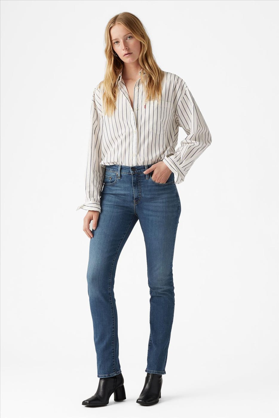 Levi's - Donkerblauwe 724 Slim Straight jeans