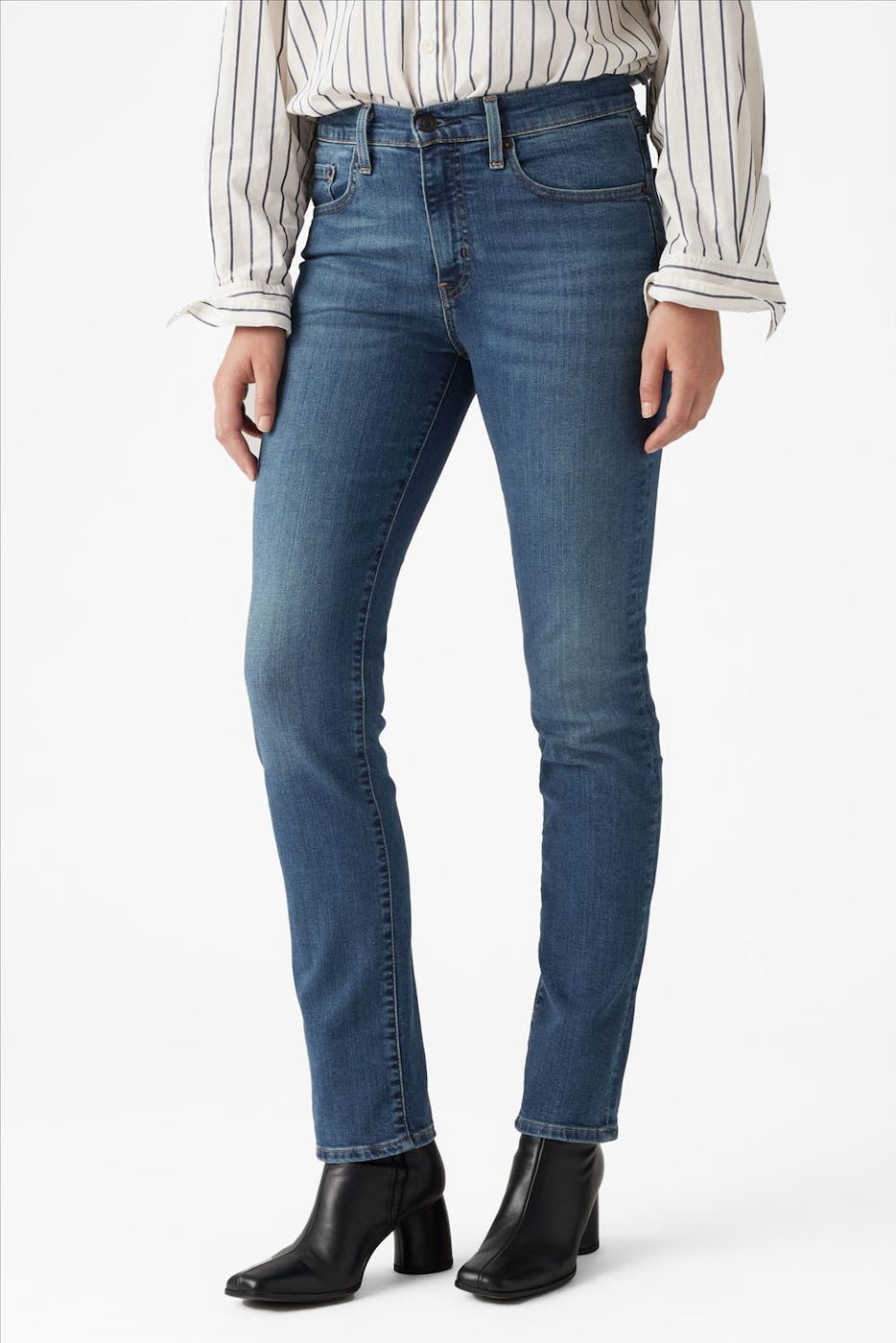 Levi's - Donkerblauwe 724 Slim Straight jeans