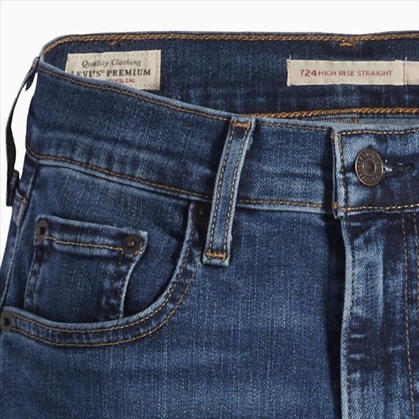Levi's - Donkerblauwe 724 Slim Straight jeans
