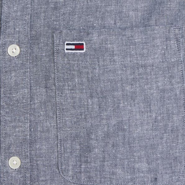 Tommy Jeans - Donkerblauw Linen Blend hemd
