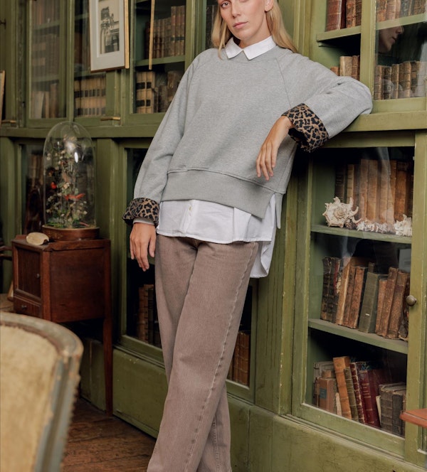Pepe Jeans London - Grijsbruine Barrel Loose jeans