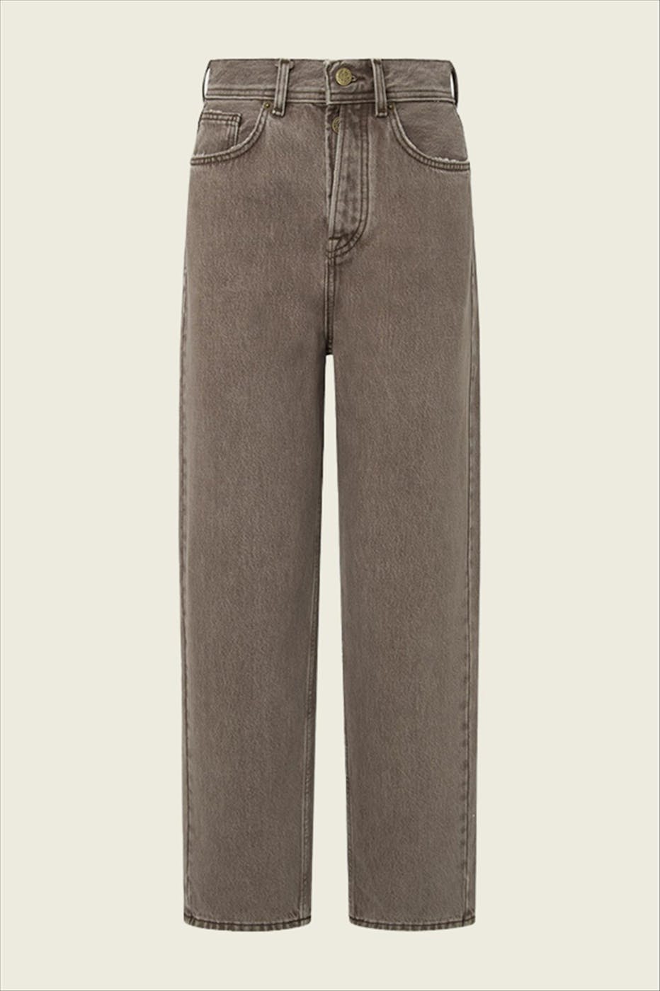 Pepe Jeans London - Grijsbruine Barrel Loose jeans