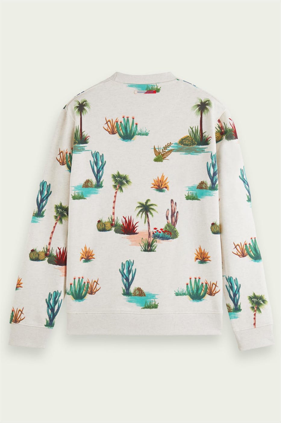 Scotch & Soda - Lichtgrijze Cactus Palm sweater