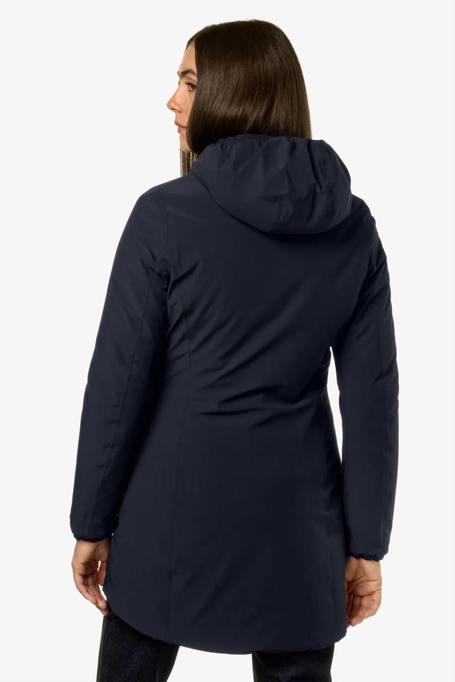 K-Way - Donkerblauwe-Ecru Denise Warm Double jas