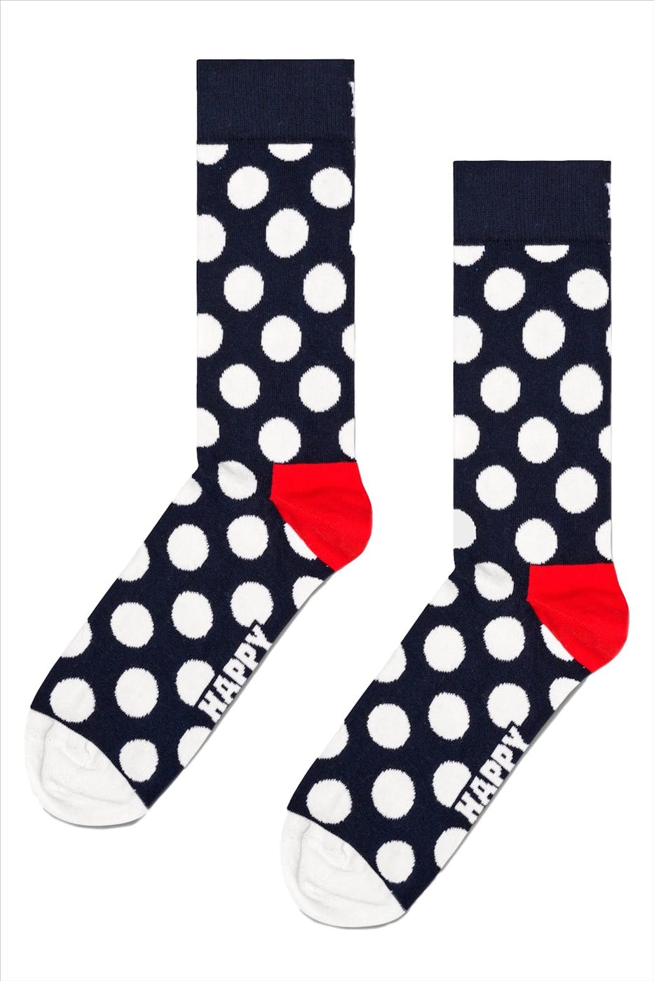 Happy Socks - Zwart-wit-rode Big Dot Crew sokken, maat: 41-46