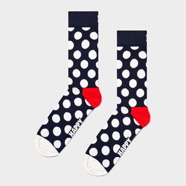 Happy Socks - Zwart-wit-rode Big Dot Crew sokken, maat: 41-46