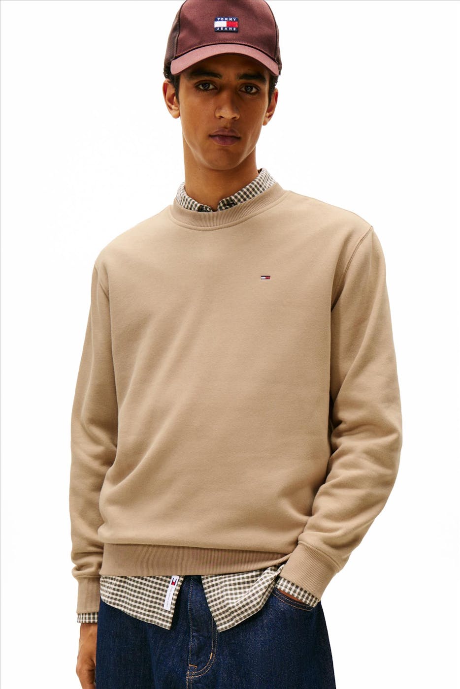 Tommy Jeans - Beige Regular Flag sweater