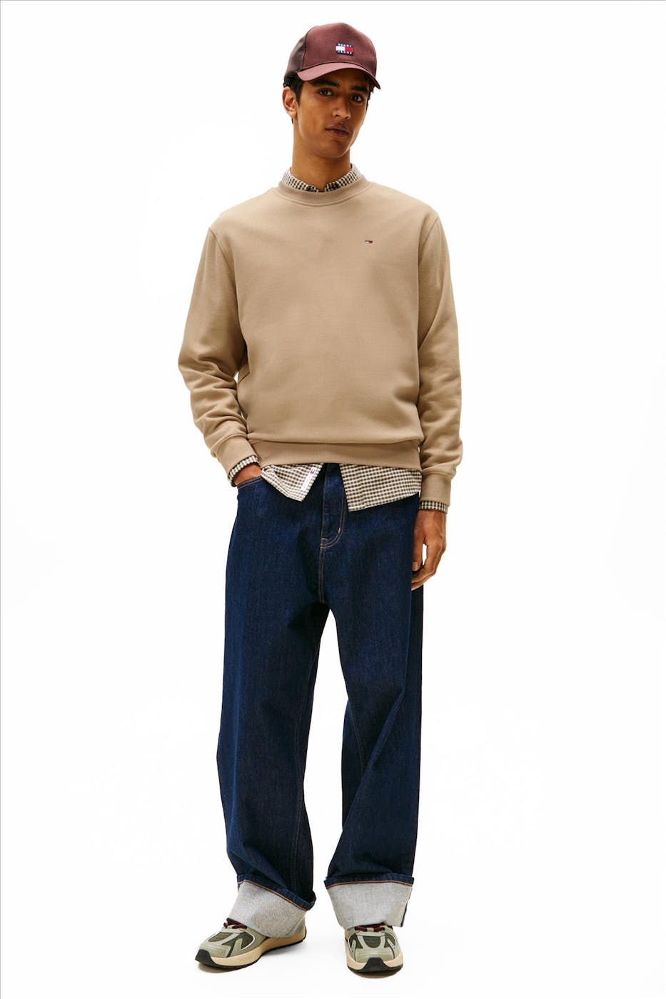 Tommy Jeans - Beige Regular Flag sweater