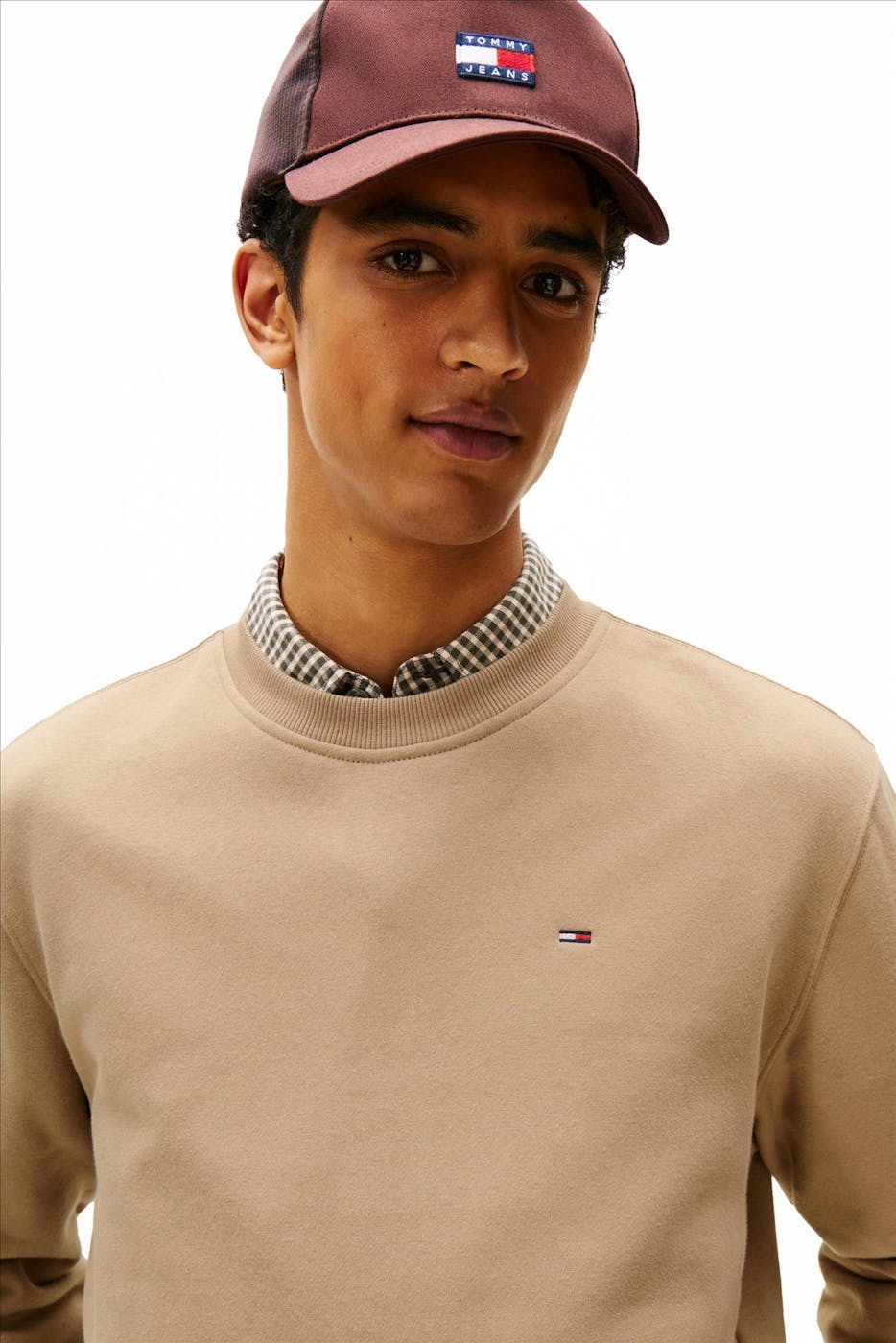 Tommy Jeans - Beige Regular Flag sweater