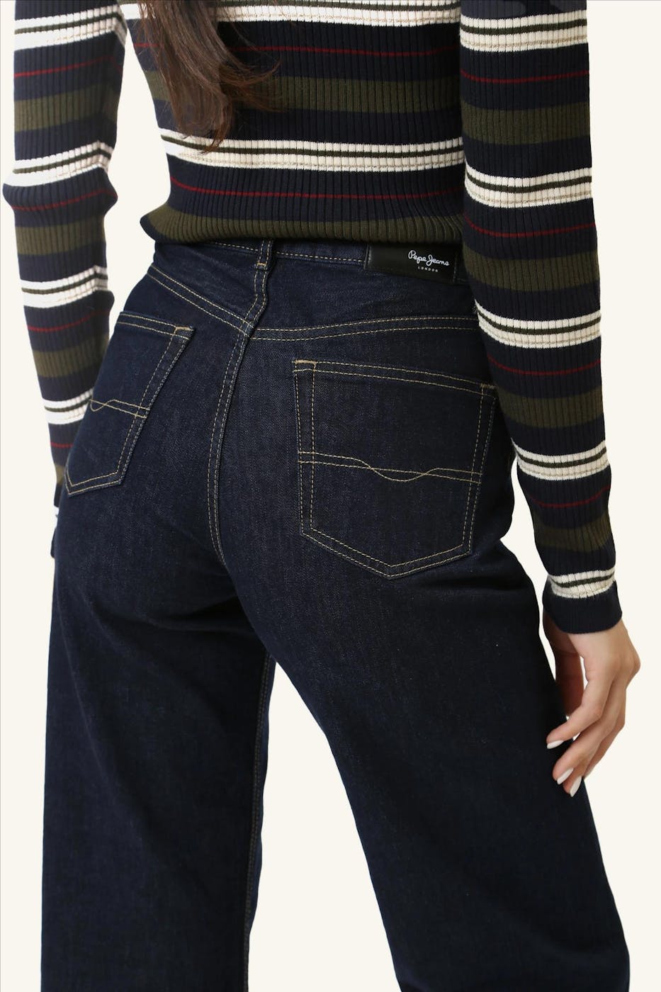 Pepe Jeans London - Donkerblauwe Lexa straight jeans