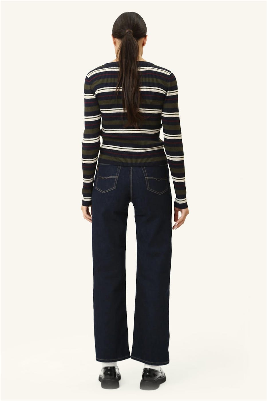 Pepe Jeans London - Donkerblauwe Lexa straight jeans