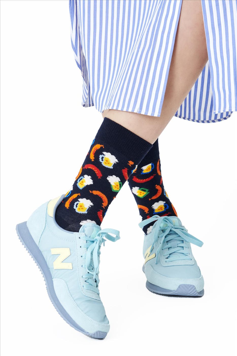 Happy Socks - Donkerblauwe Beer and Sausage sokken, maat: 41-46