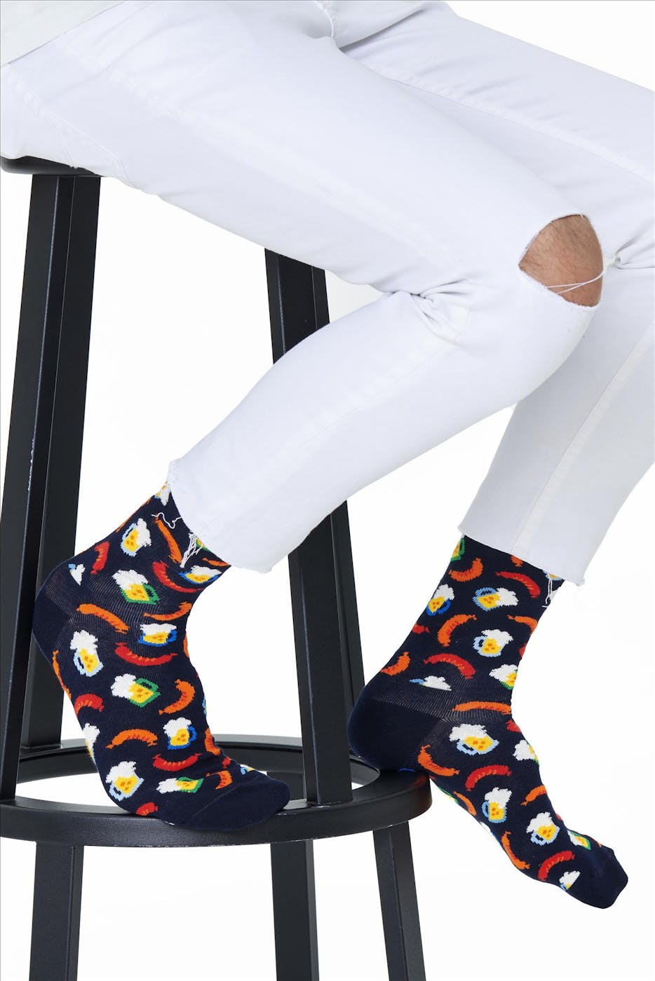 Happy Socks - Donkerblauwe Beer and Sausage sokken, maat: 41-46