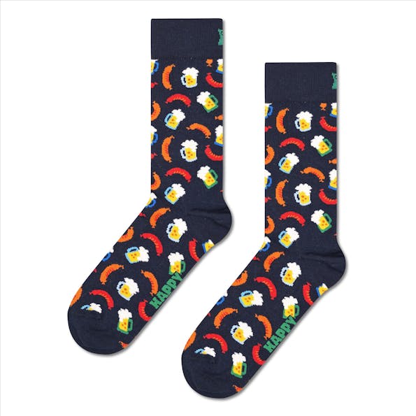 Happy Socks - Donkerblauwe Beer and Sausage sokken, maat: 41-46