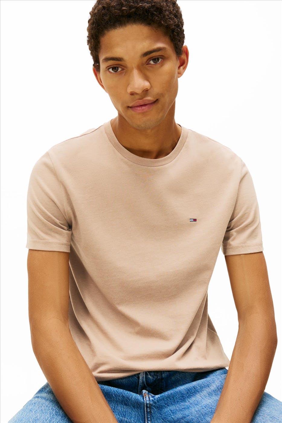 Tommy Jeans - Taupe Jaspe slim T-shirt