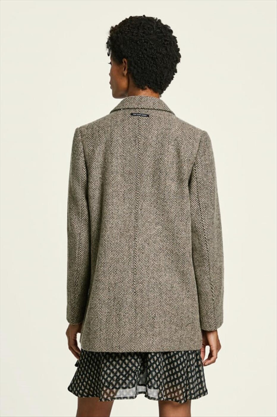 Pepe Jeans London - Taupe-Bruine Herringbone blazer