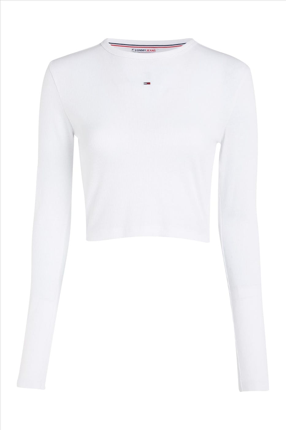 Tommy Jeans - Witte Ribbed Essential longsleeve