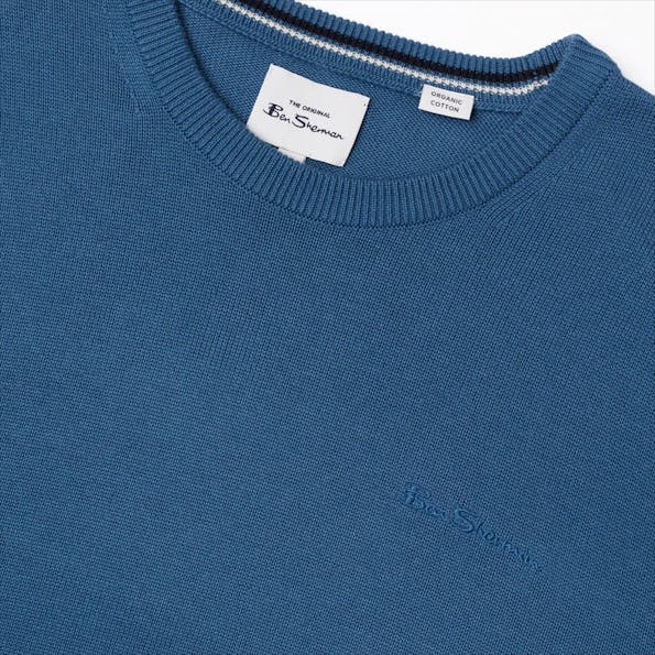 Ben Sherman - Grijsblauwe Embroidery Logo trui
