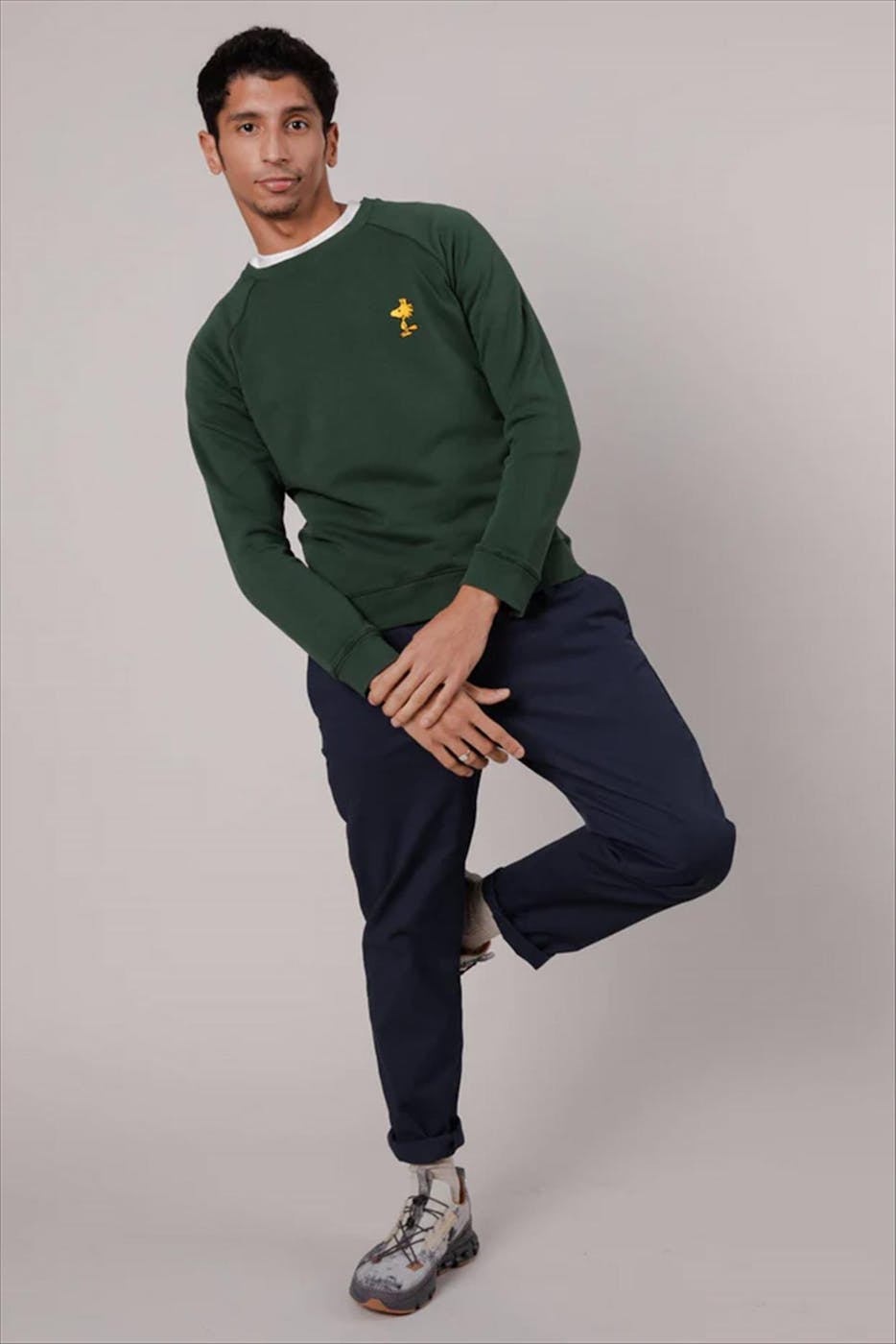 Brava - Groene Peanuts Woodstock sweater