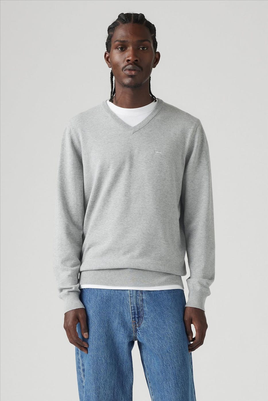 Levi's - Grijze V-Neck Housemark trui