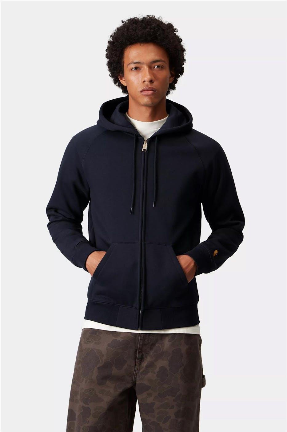 Carhartt WIP - Donkerblauwe Chase Zip hoodie