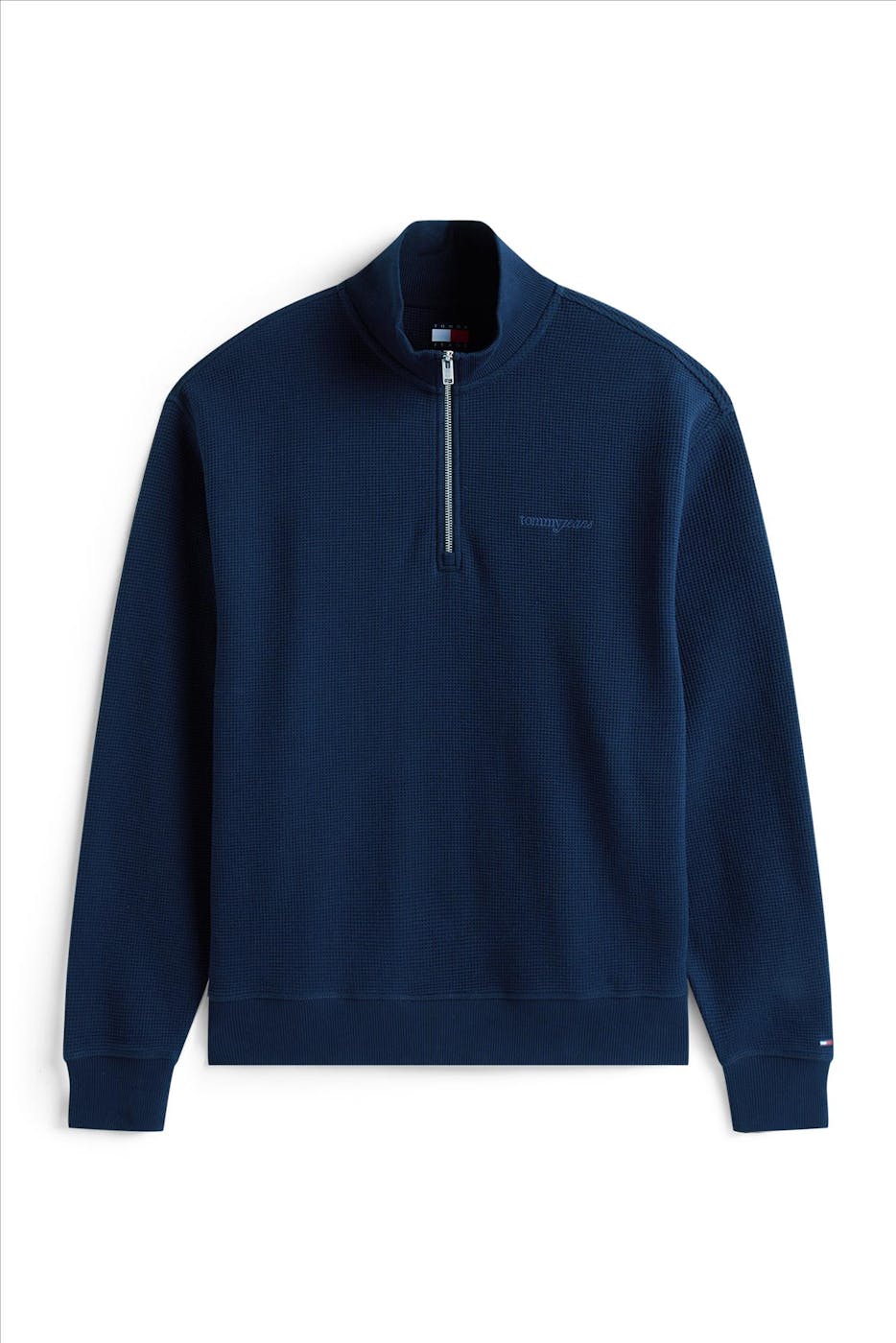 Tommy Jeans - Donkerblauwe Waffle Script sweater