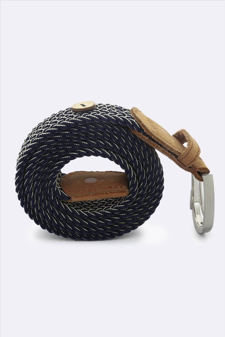 Faguo - Donkerblauwe-ecru Belt Syn Woven riem