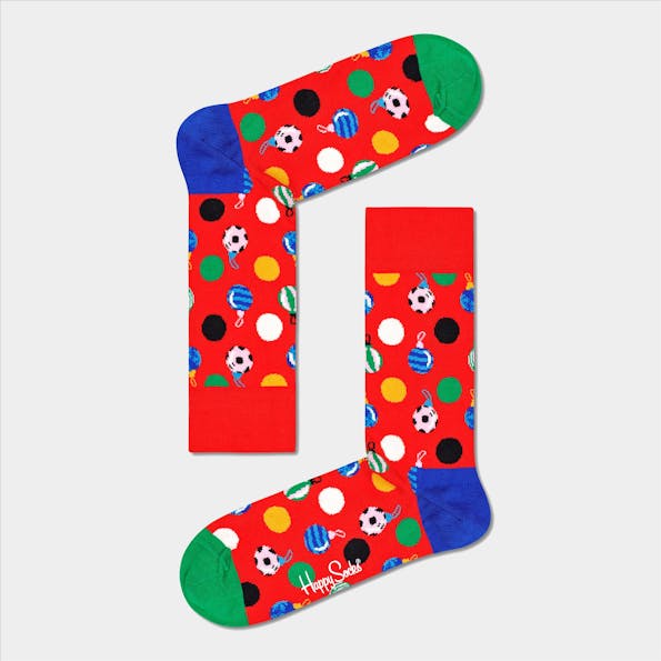 Happy Socks - Rood-multicolour Baubles Sokken, maat 41-46