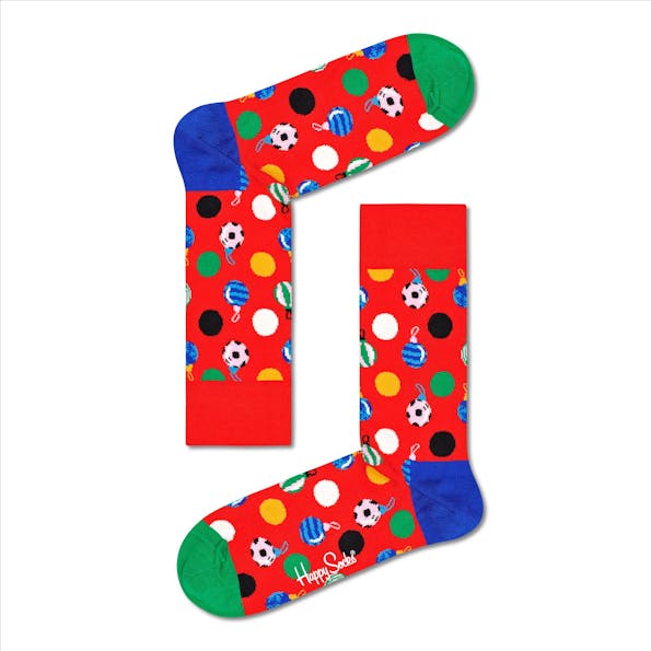 Happy Socks - Rood-multicolour Baubles Sokken, maat 41-46