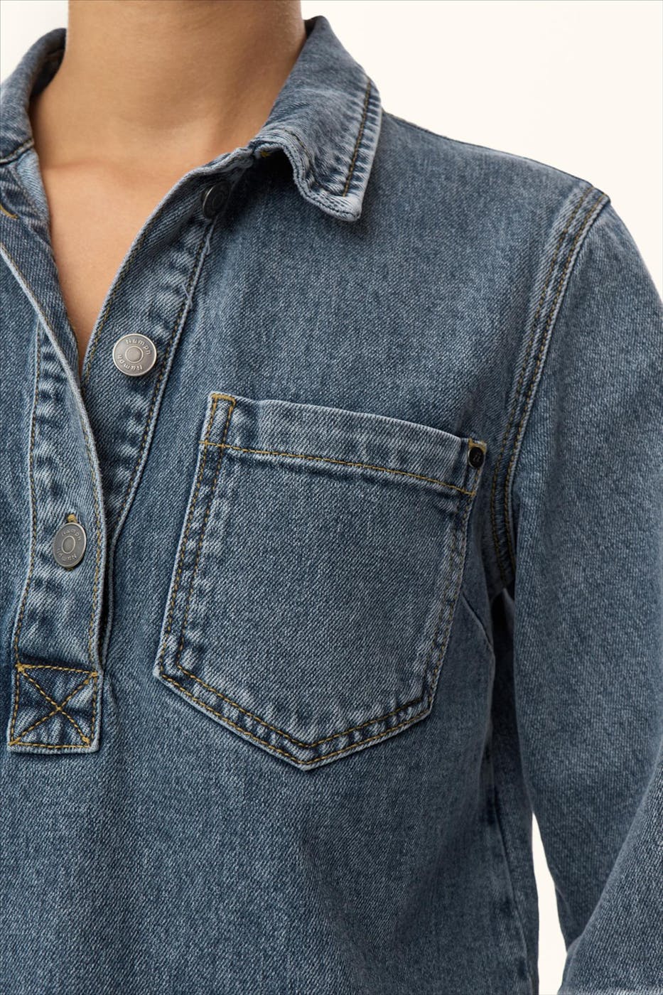 Nümph - Grijsblauw Totonto jeanshemd