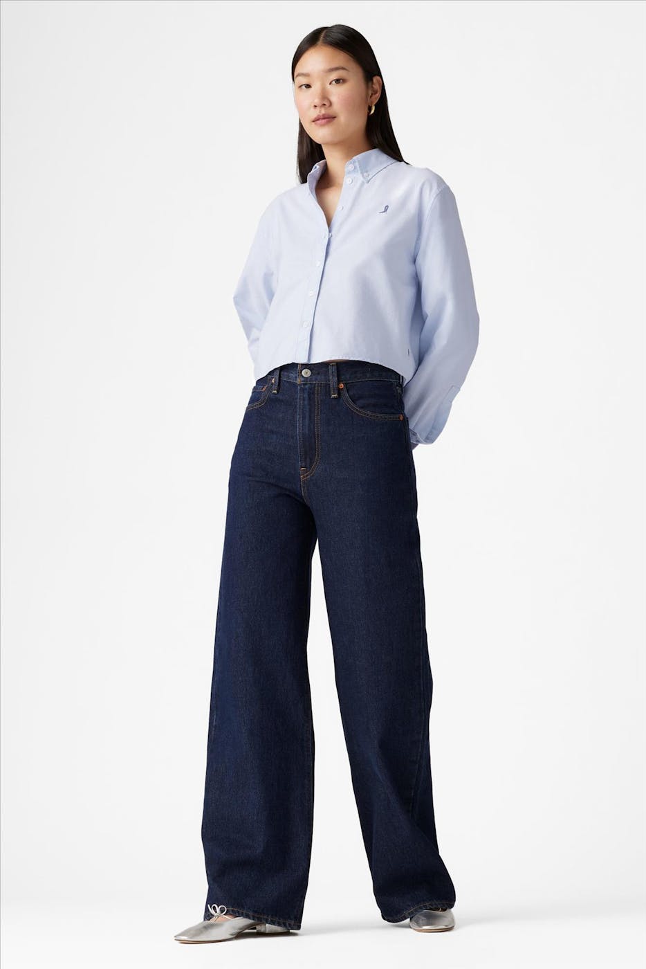 Levi's - Donkerblauwe Ribcage wide jeans