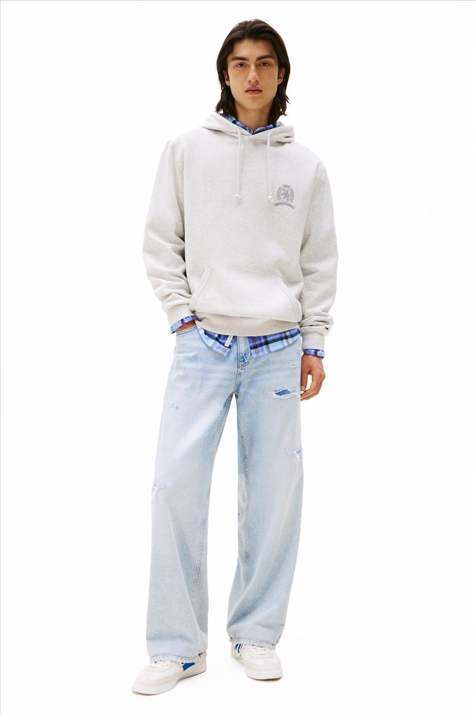 Tommy Jeans - Lichtgrijze Heritage hoodie