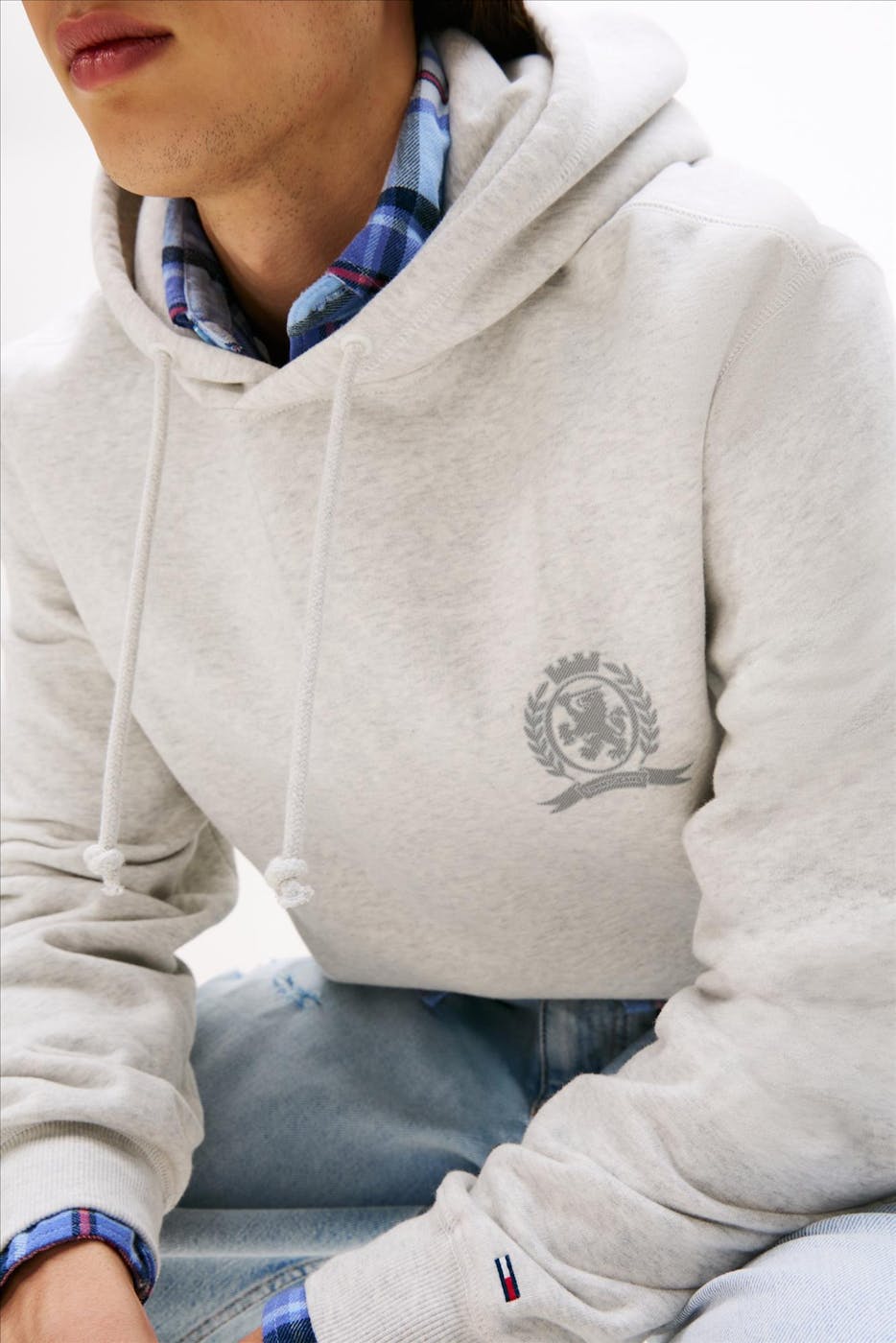 Tommy Jeans - Lichtgrijze Heritage hoodie