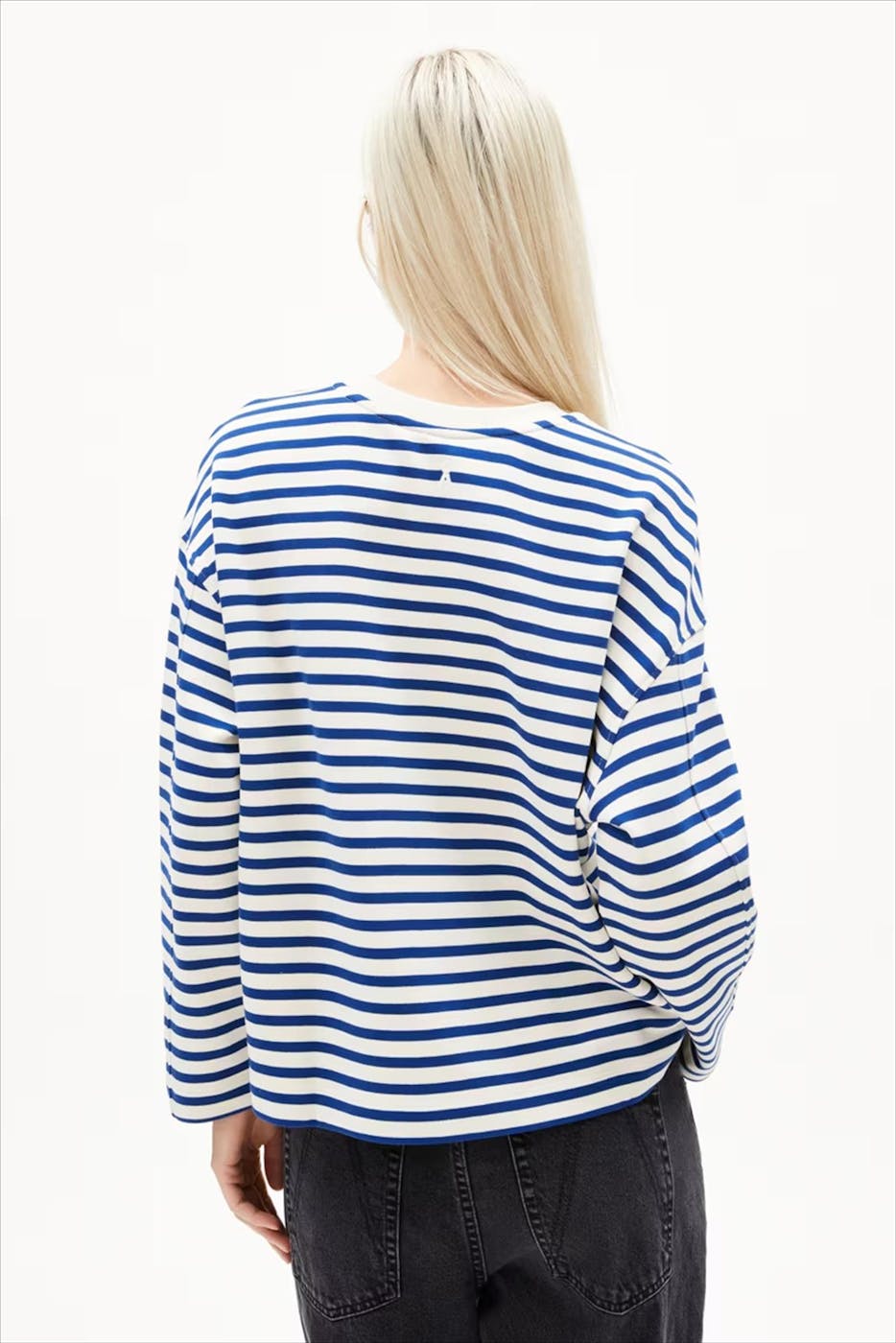 Armed Angels - Ecru-Kobaltblauwe Frankaa Maarlen sweater