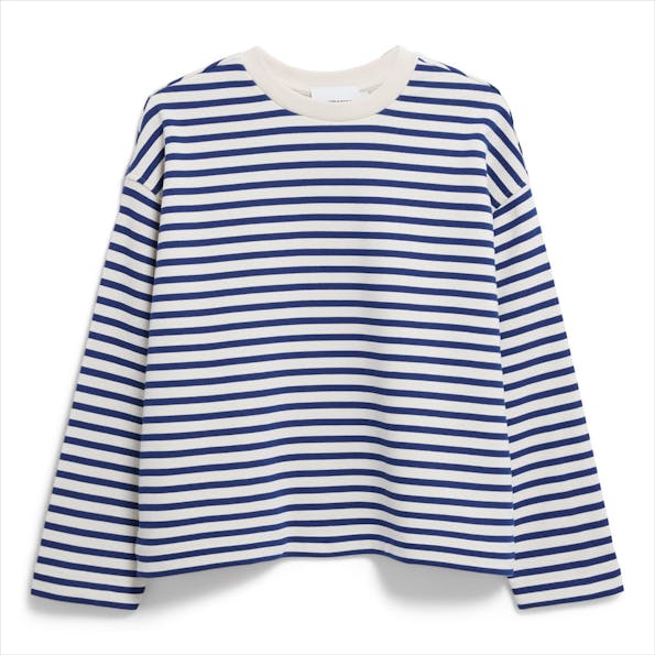 Armed Angels - Ecru-Kobaltblauwe Frankaa Maarlen sweater