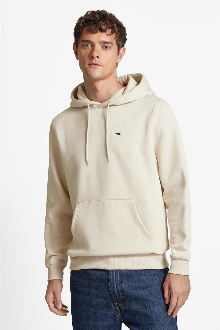 Tommy Jeans - Beige Regular Flag hoodie