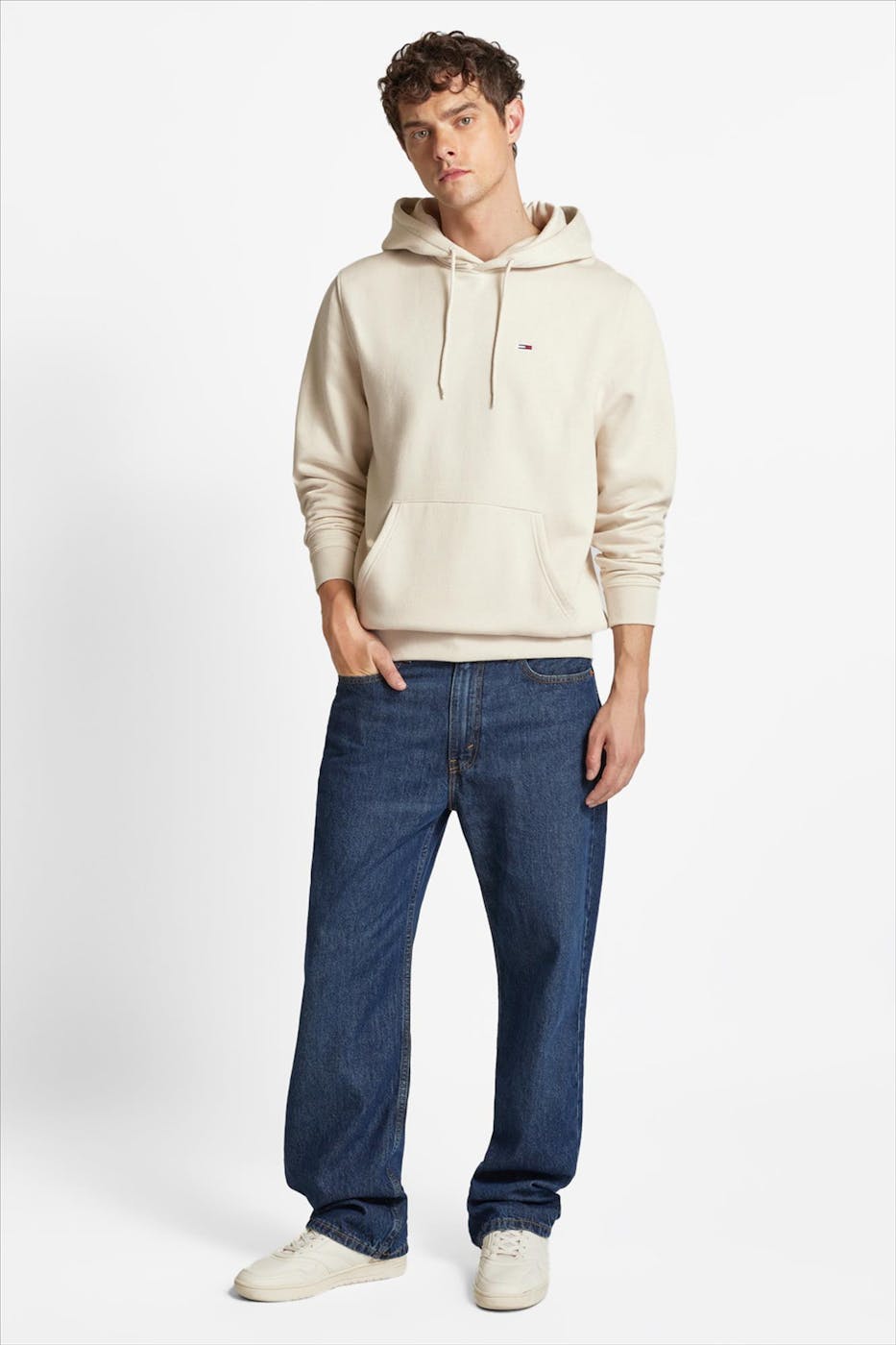 Tommy Jeans - Beige Regular Flag hoodie