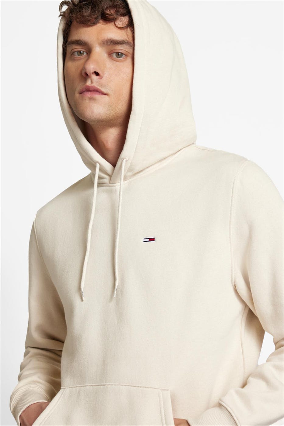 Tommy Jeans - Beige Regular Flag hoodie