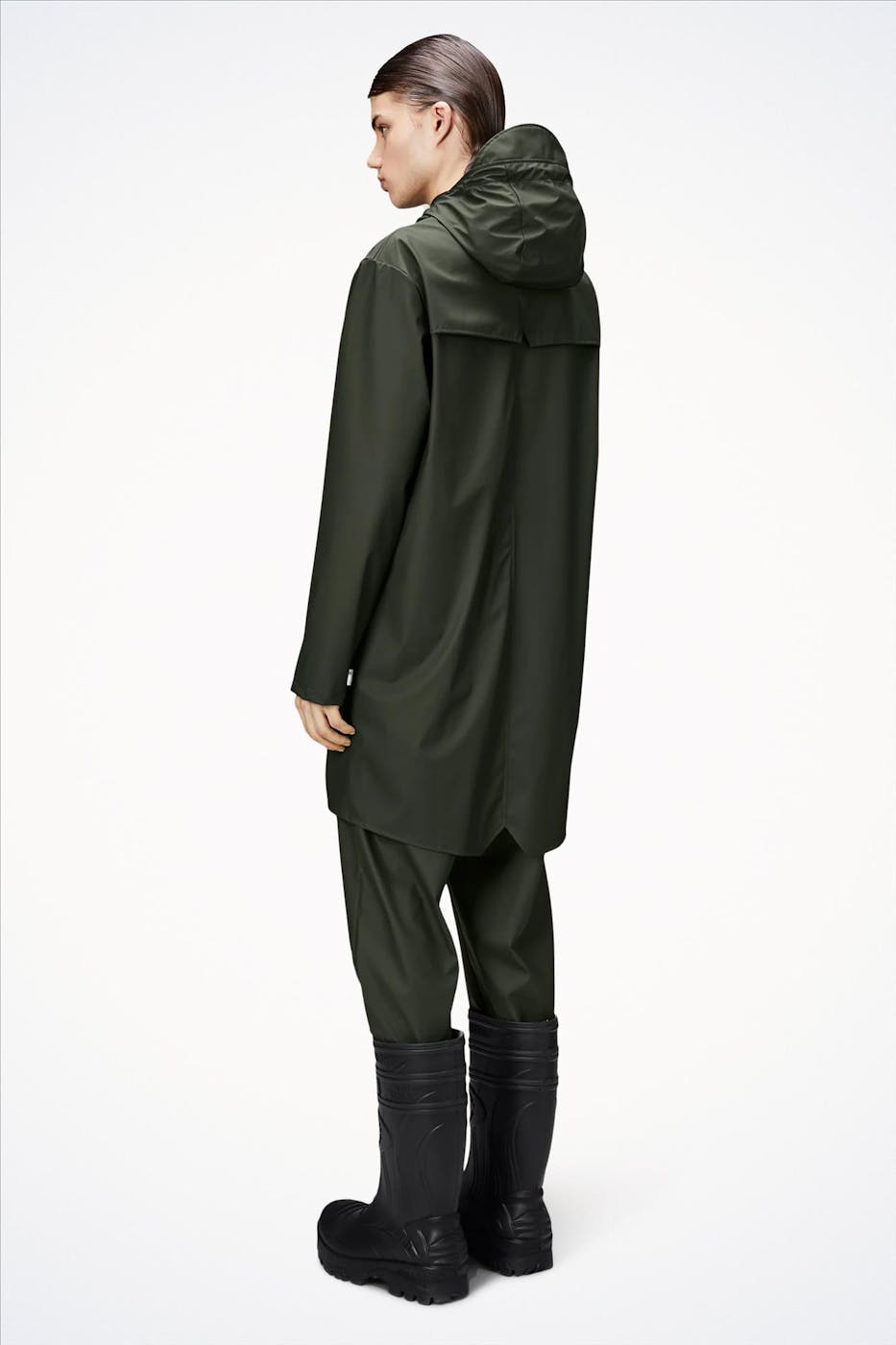 RAINS - Legergroene Long Jacket regenjas