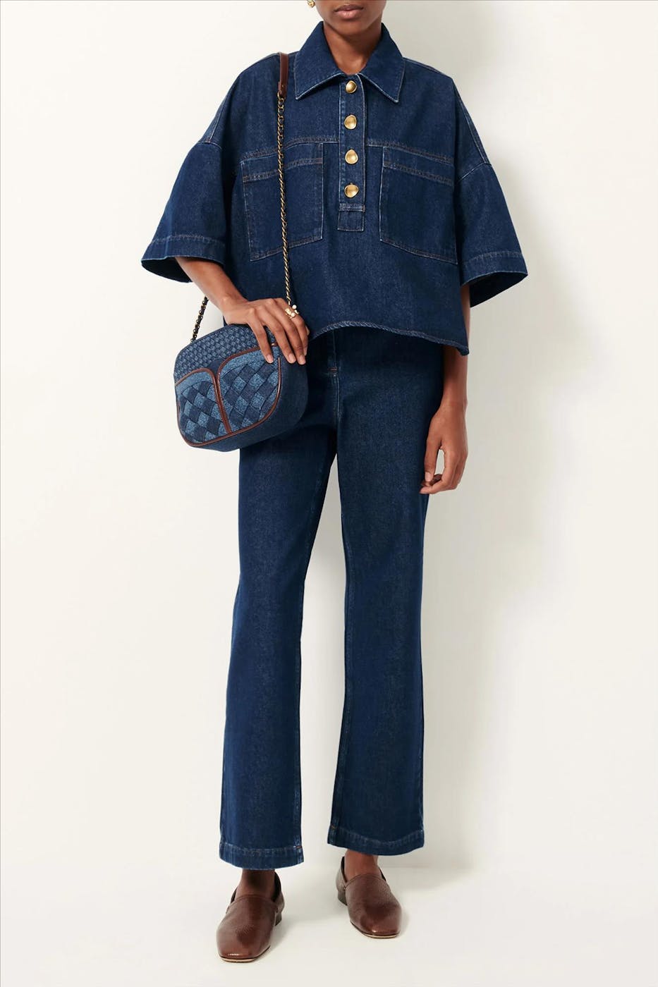 Sessùn - Donkerblauwe Divine Braided handtas